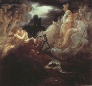 Francois Gerard, Ossian on the Bank of the Lora,Invoking the Gods to the Strains of a Harp (mk22)